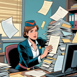 Femme débordée par les papiers