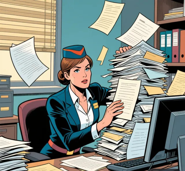 Femme débordée par les papiers
