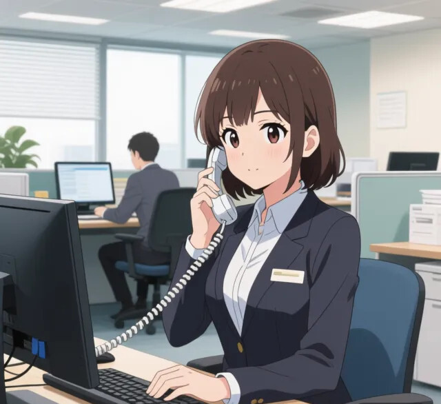 Femme au téléphone au bureau