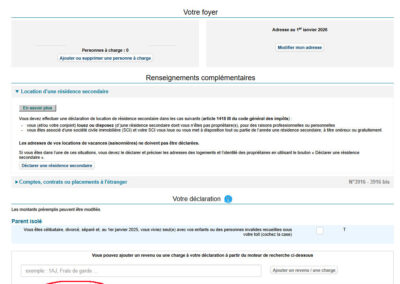 Ajouter un revenu ou charge